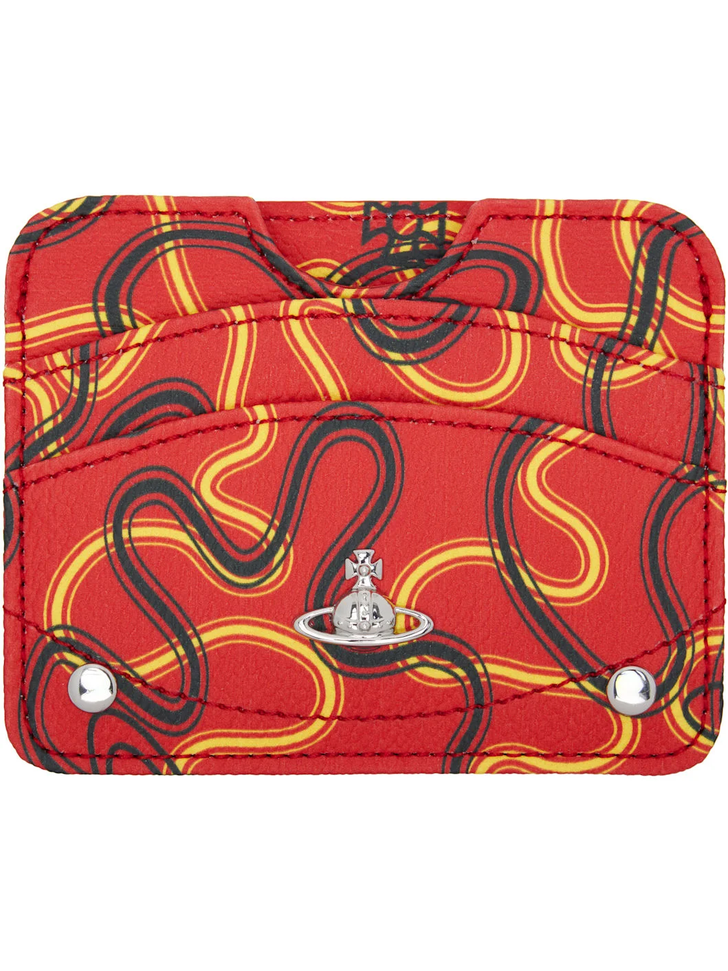 Red Half Moon Flat Card Holder - 1