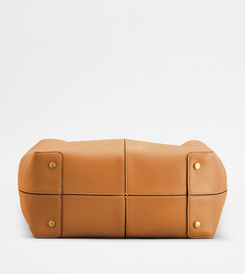 TOD'S DI BAG FOLIO SHOULDER BAG IN LEATHER LARGE - BROWN 4