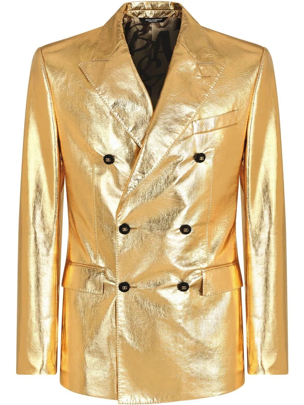 metallic double-breasted blazer - 1