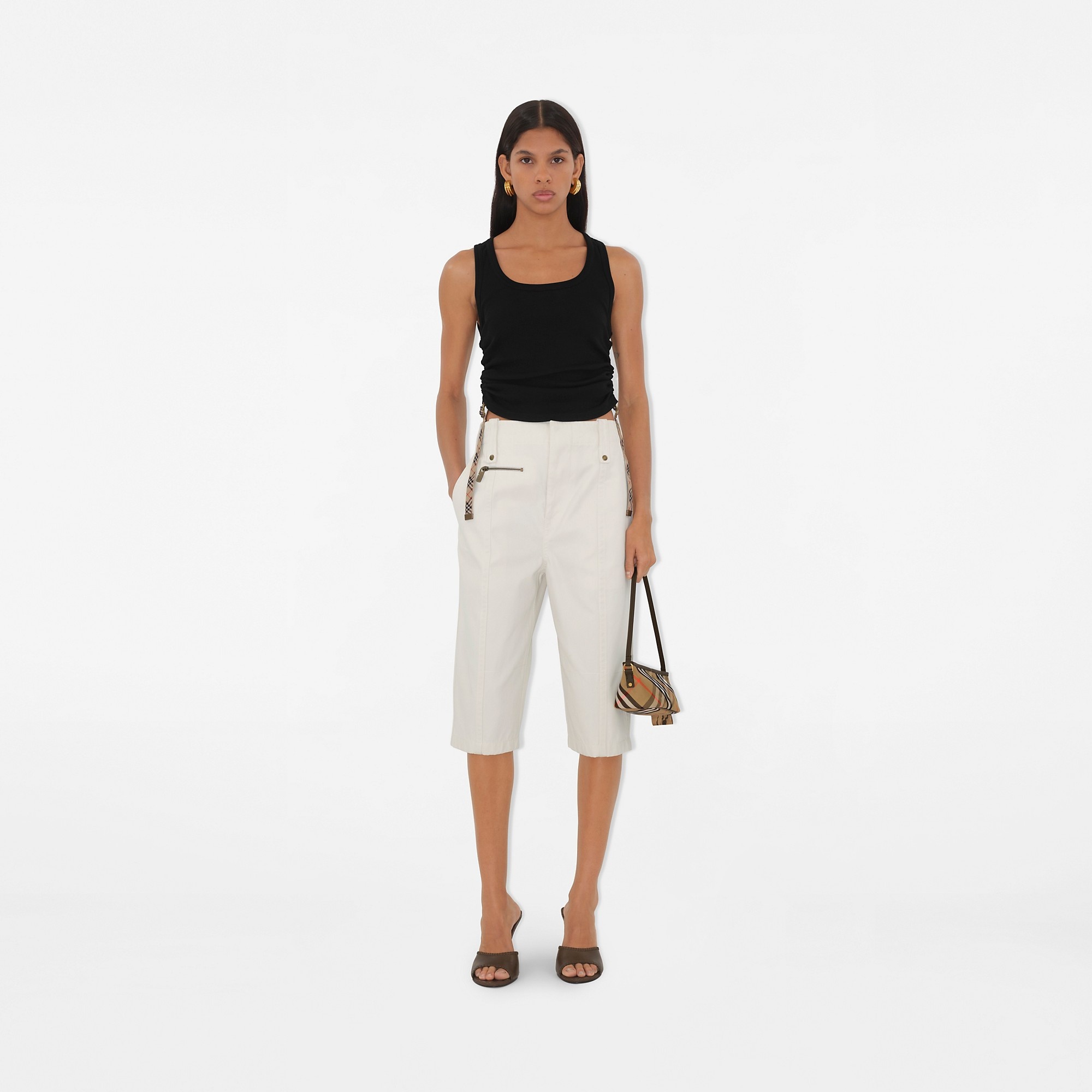 Check Trim Stretch Cotton Vest - 3