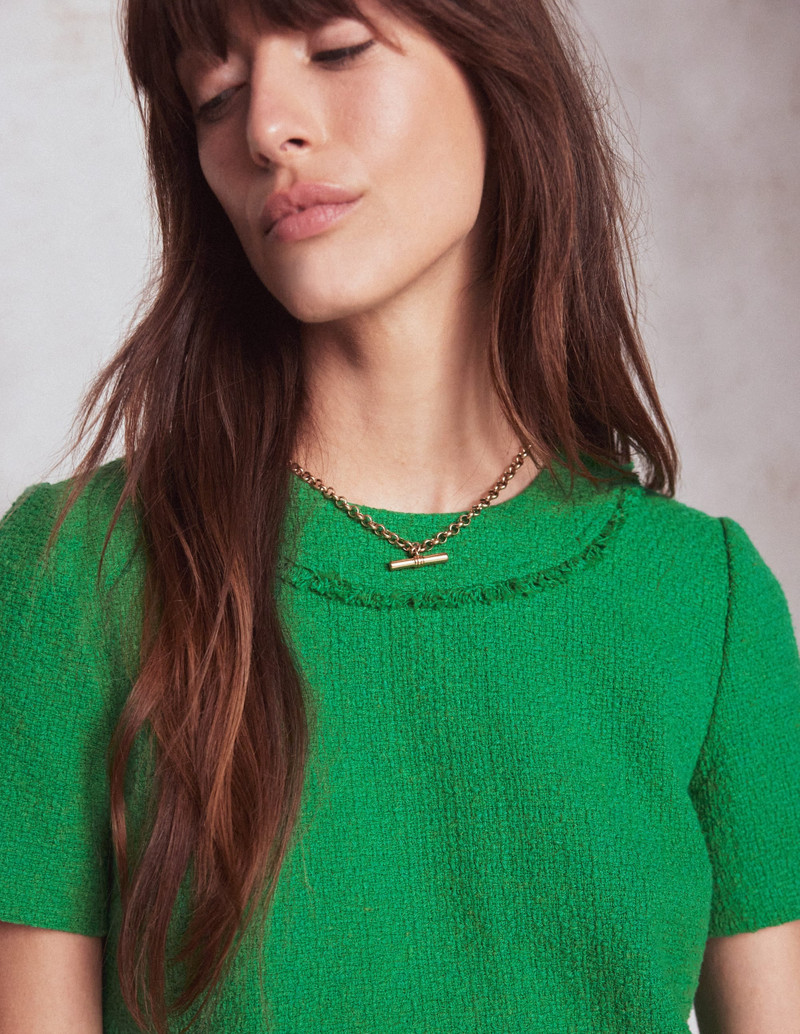 Evita Cotton Shift Dress-Rich Emerald 3