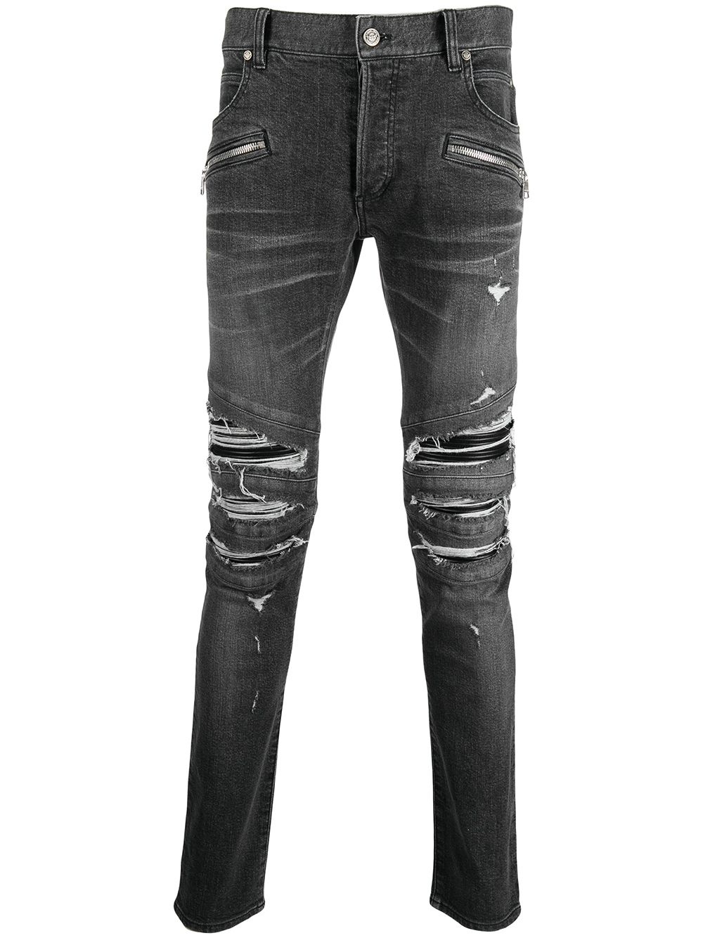 ripped-detailing slim-fit jeans - 1