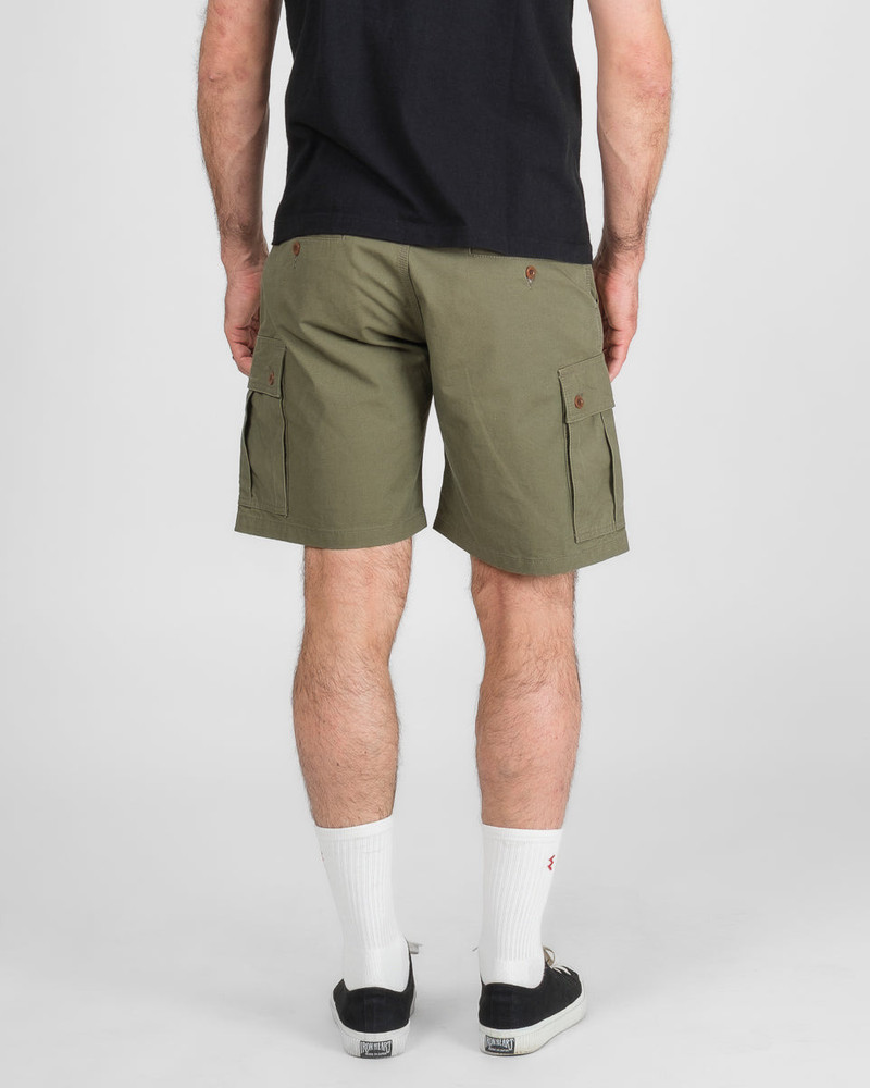 IH-740-GRN 9OZ CANVAS MILITARY CARGO SHORTS - GREEN 3