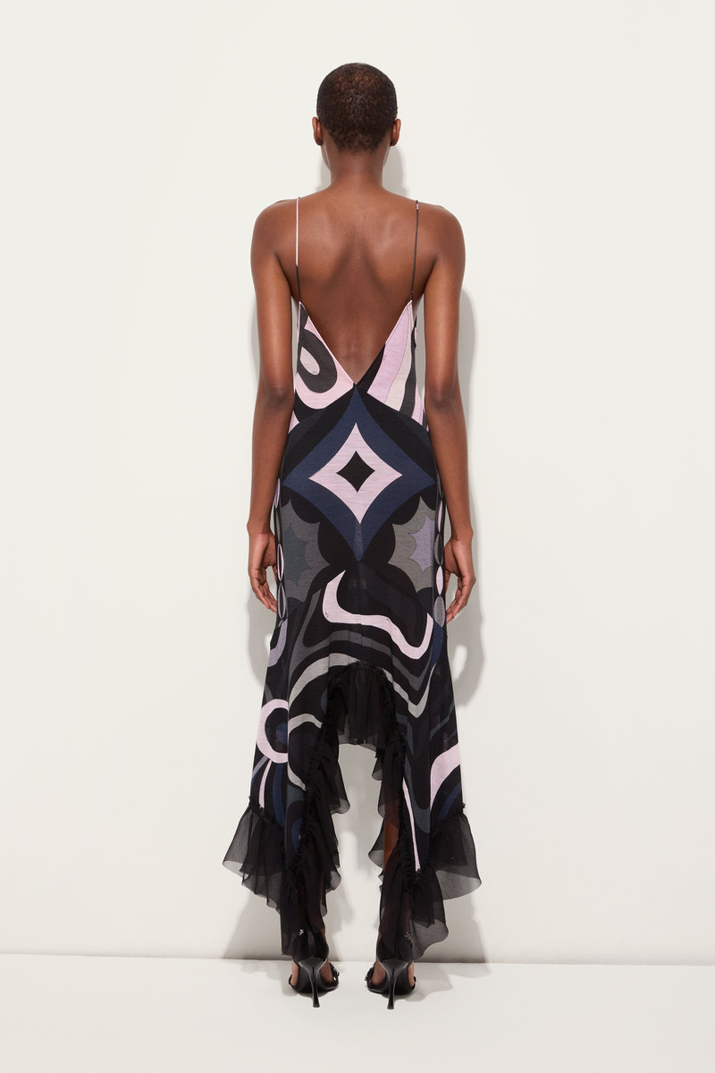 IRIDE PRINT V-NECK DRESS 4