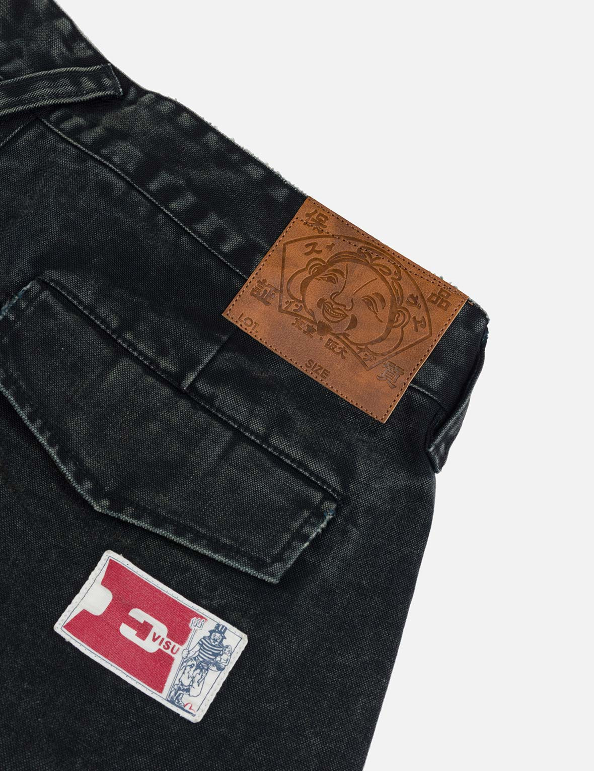 Distressed Seagull Appliqué Embroidery and Multi-Pocket Loose Fit Cargo Pants - 7