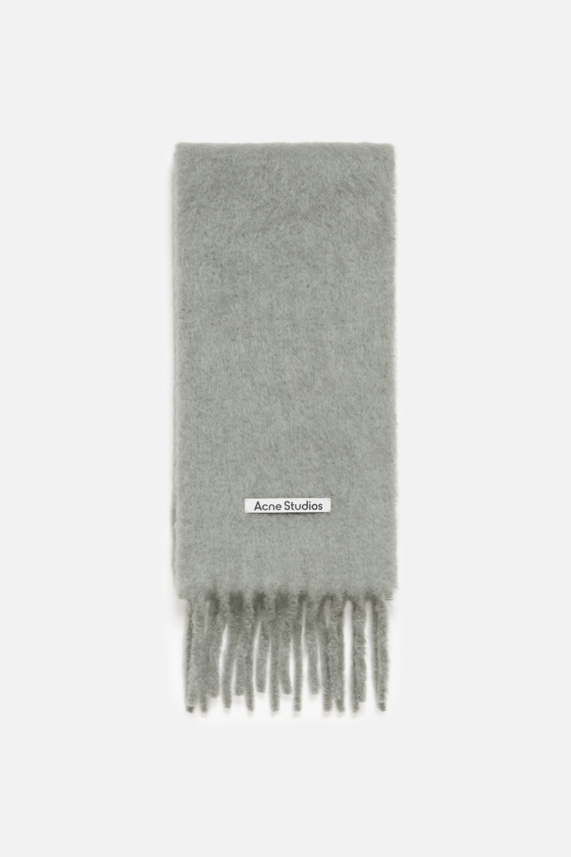 Mohair logo scarf - Grey 1