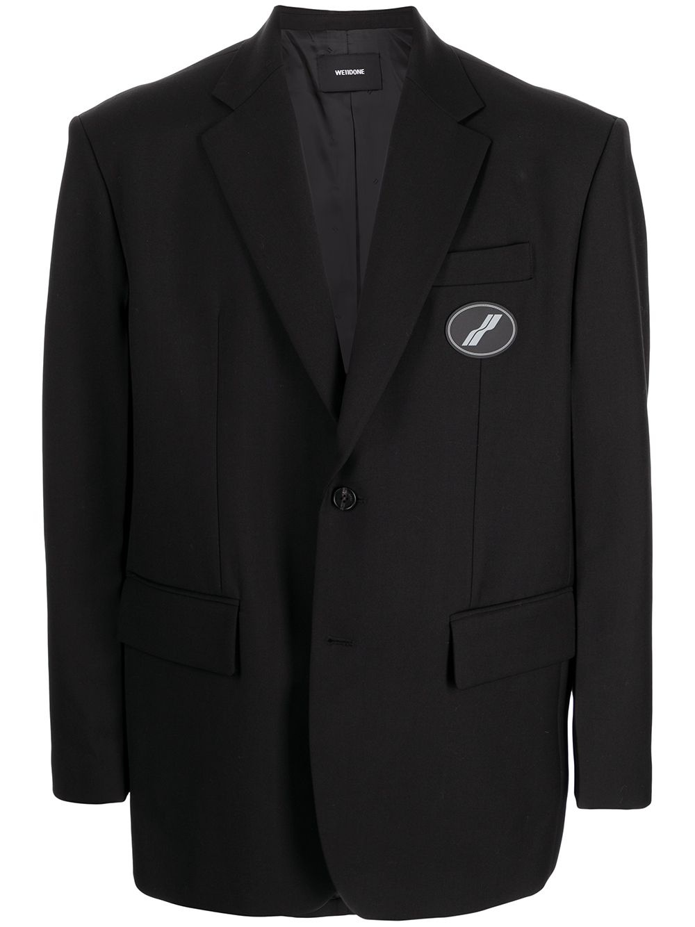 oversized suit logo-patch blazer - 1