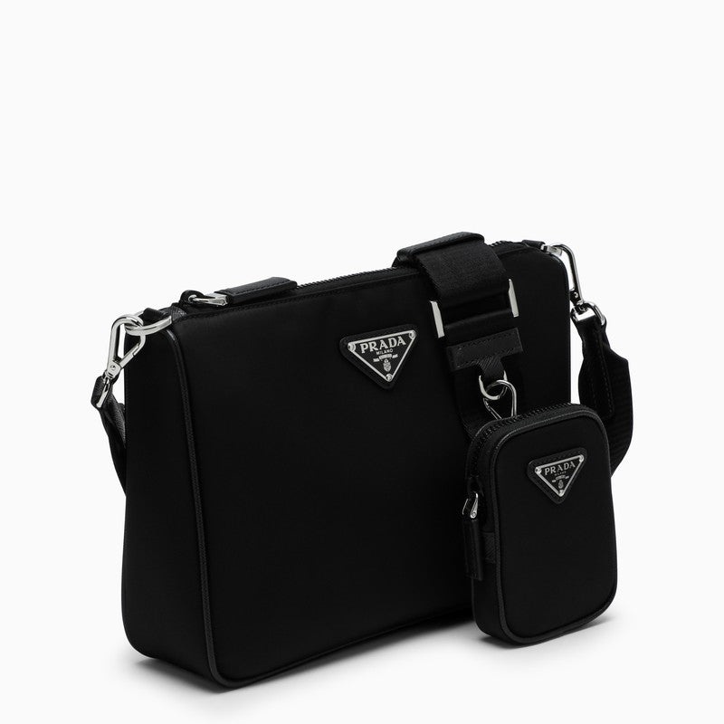 Prada Black Cross-Body Bag In Re-Nylon And Saffiano Leather Men - 3