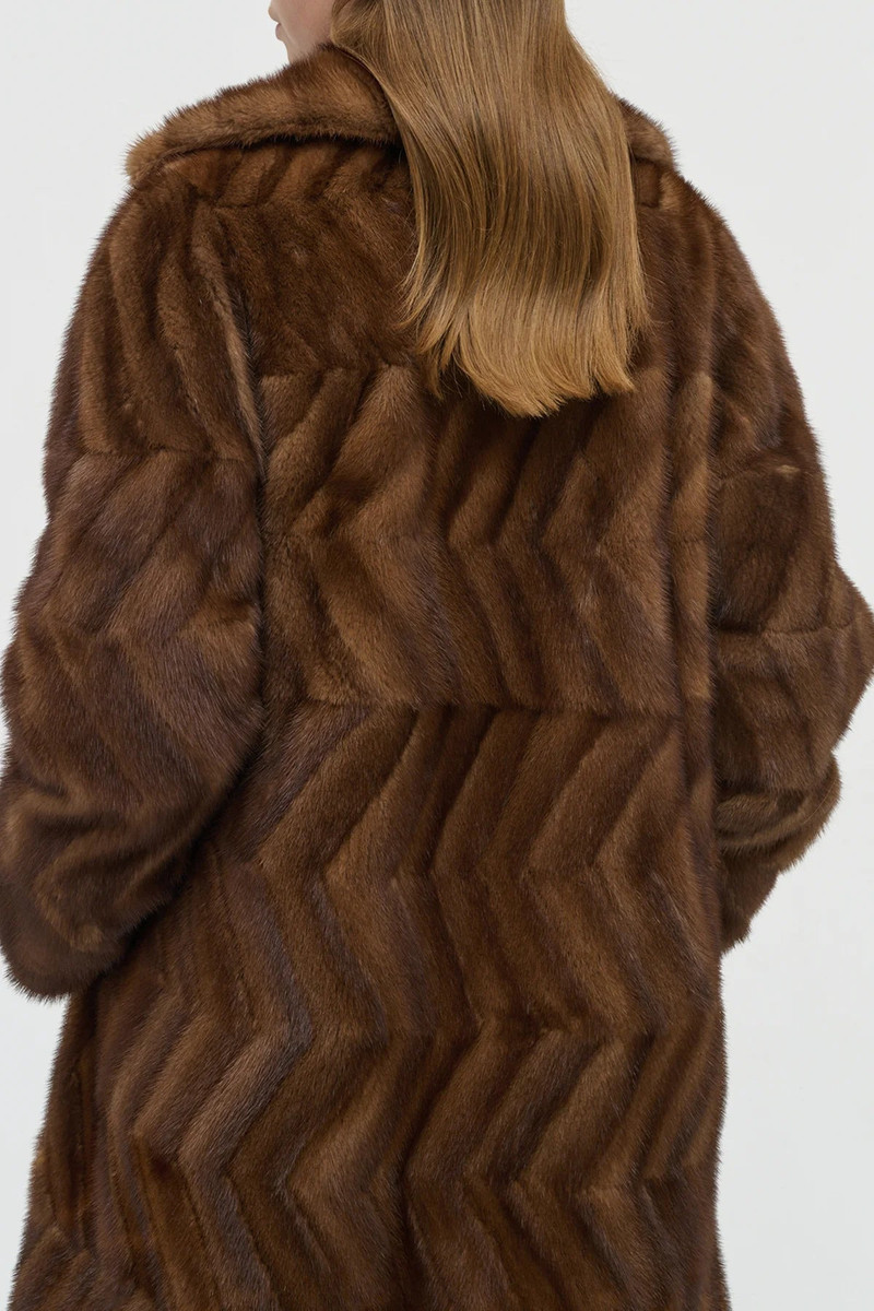 Andal Coat in Mahogany Recycled Mink Fur 7