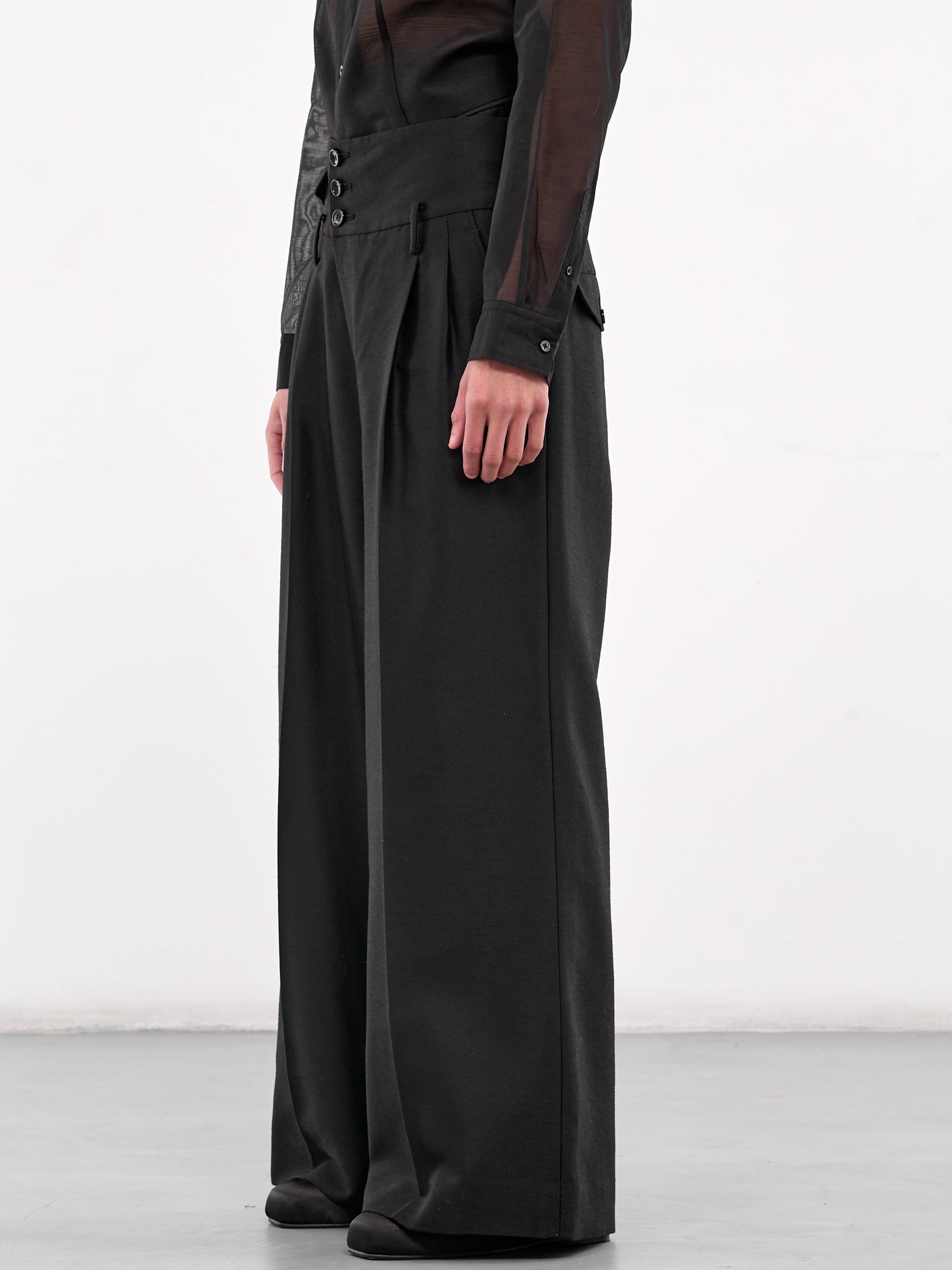 High-Waisted Wide Leg Trousers - 2