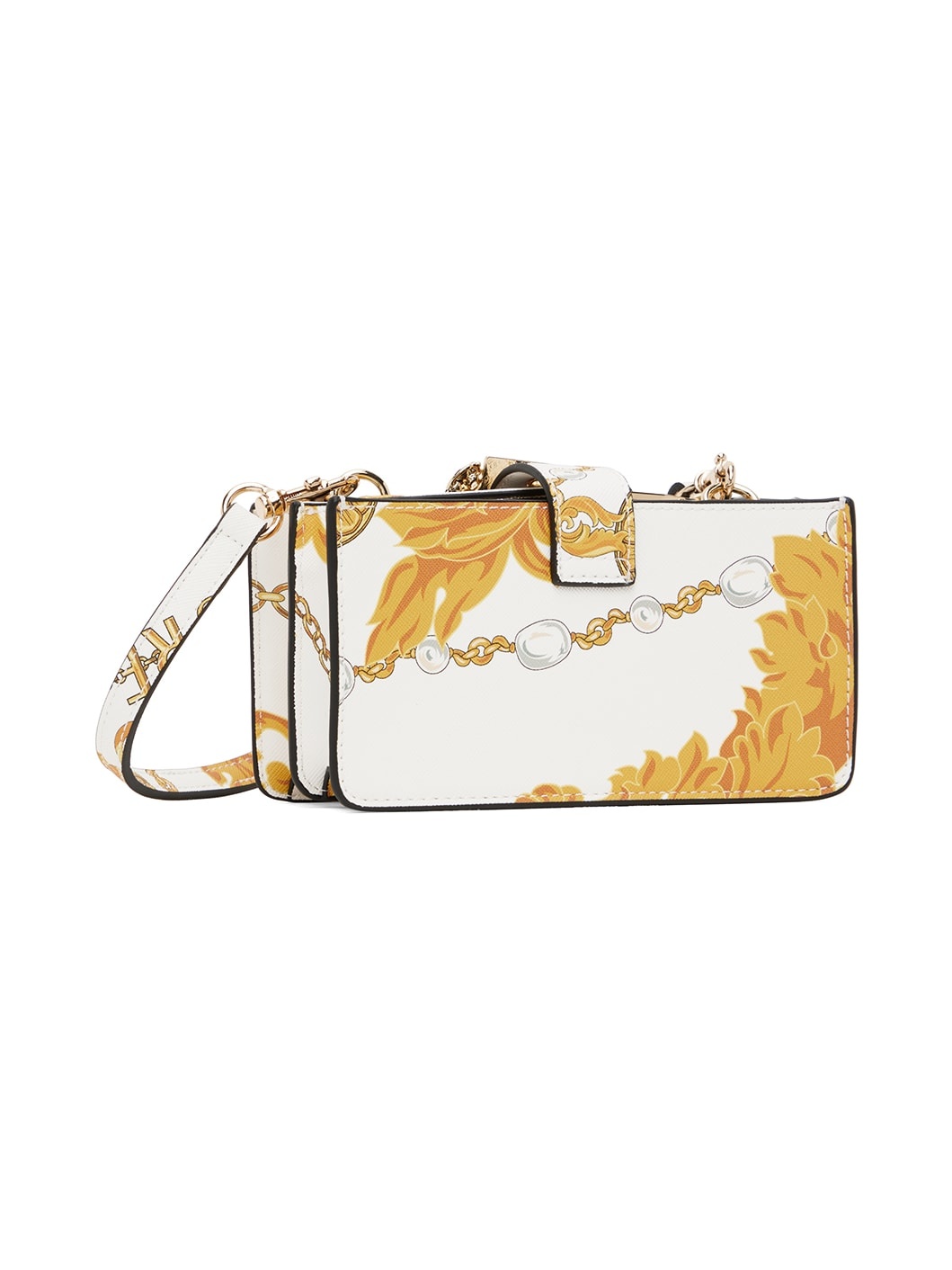White & Gold Pin-Buckle Bag - 3