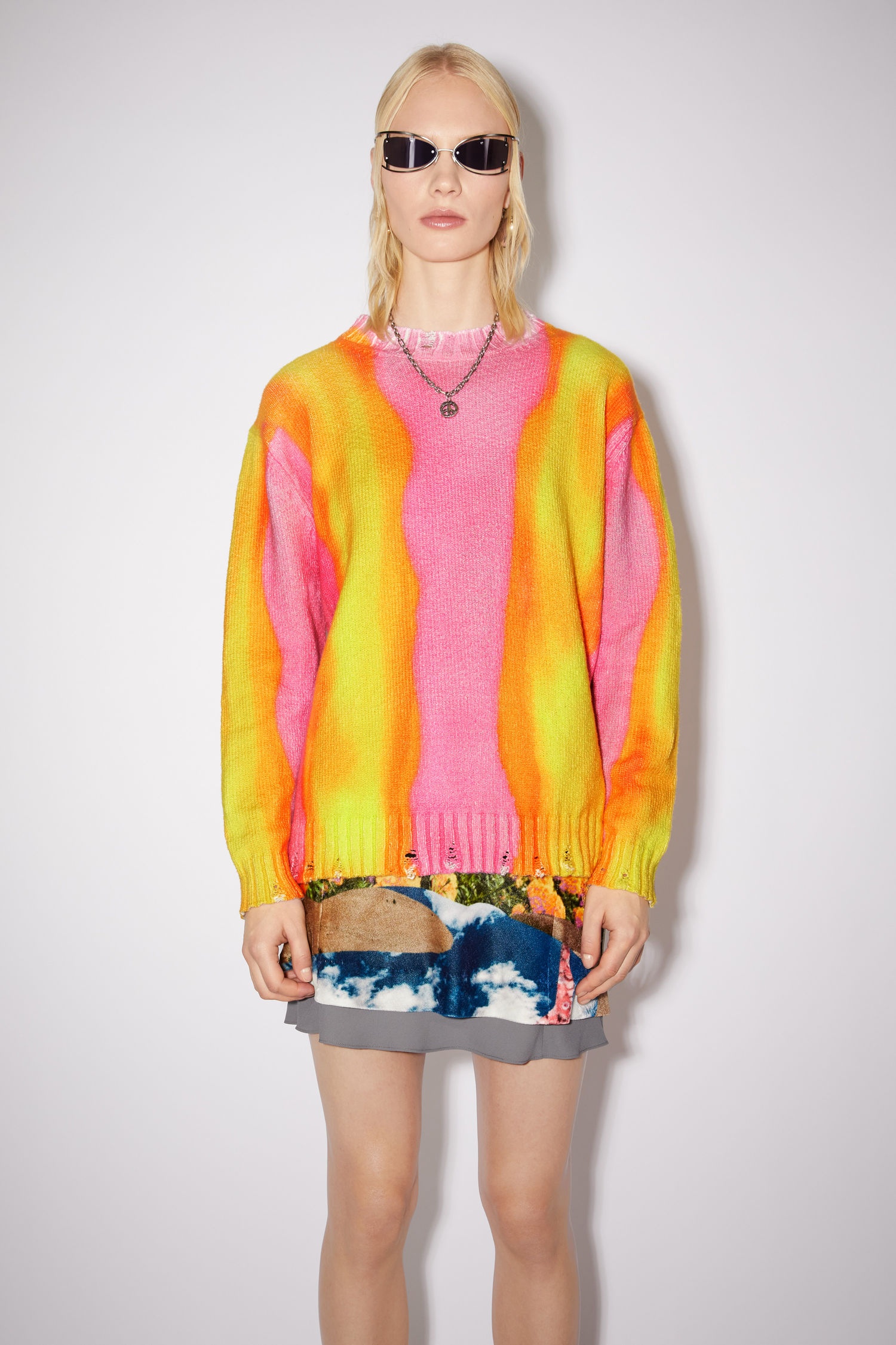 Crew neck sweater - Pink/yellow - 2