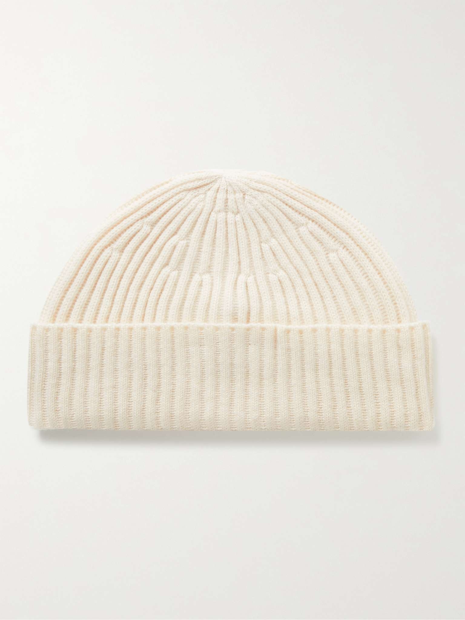 Ribbed Cashmere Beanie - 1