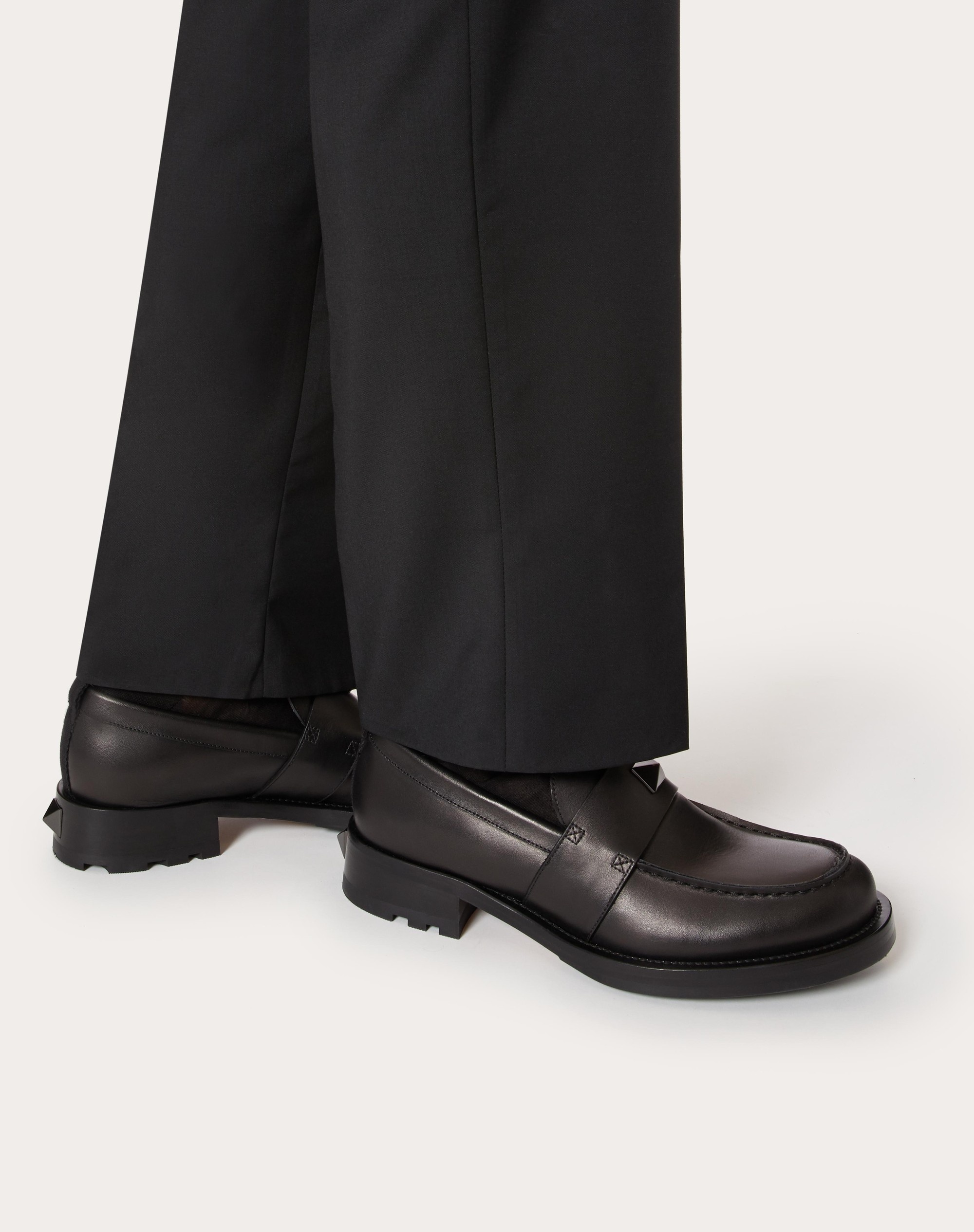 ROMAN STUD CALFSKIN LOAFER - 6