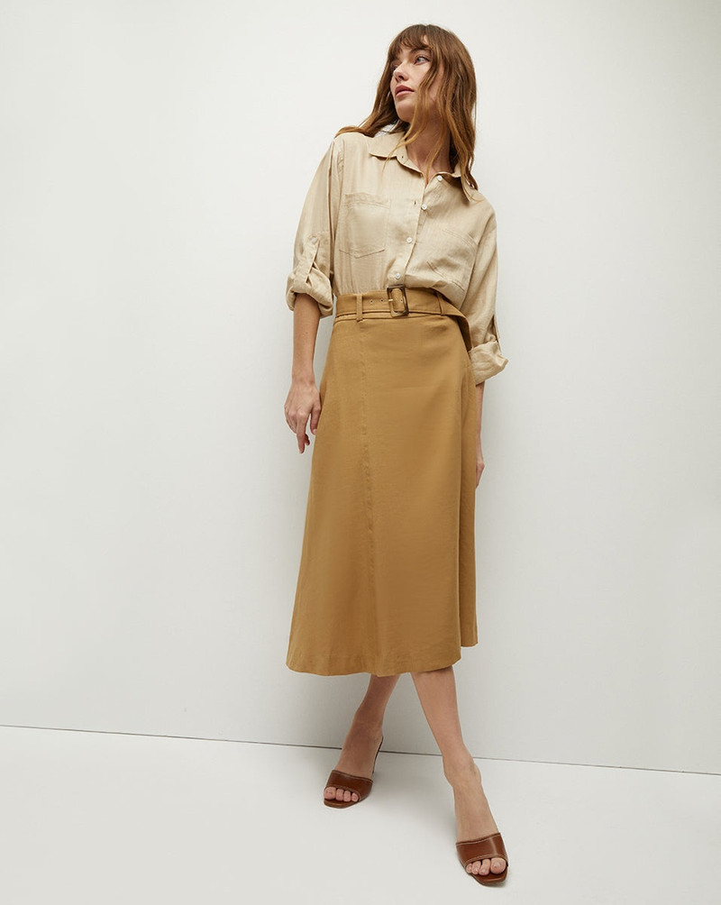 VERONICA BEARD ARWEN STRETCH-LINEN SKIRT outlook
