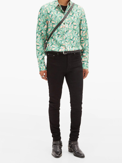 AMIRI Banana Leaves-print silk-twill shirt outlook