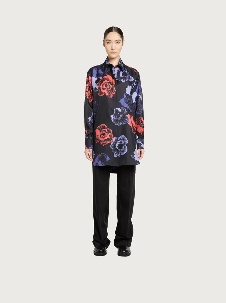 POPPIES PRINT SILK TUNIC - 4