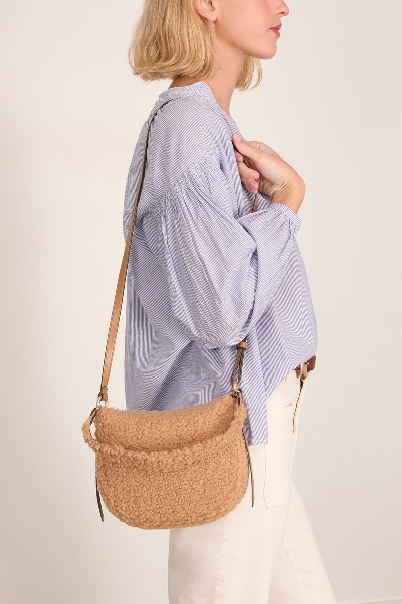 Mini Shearling Daily Bag in Caramel 3