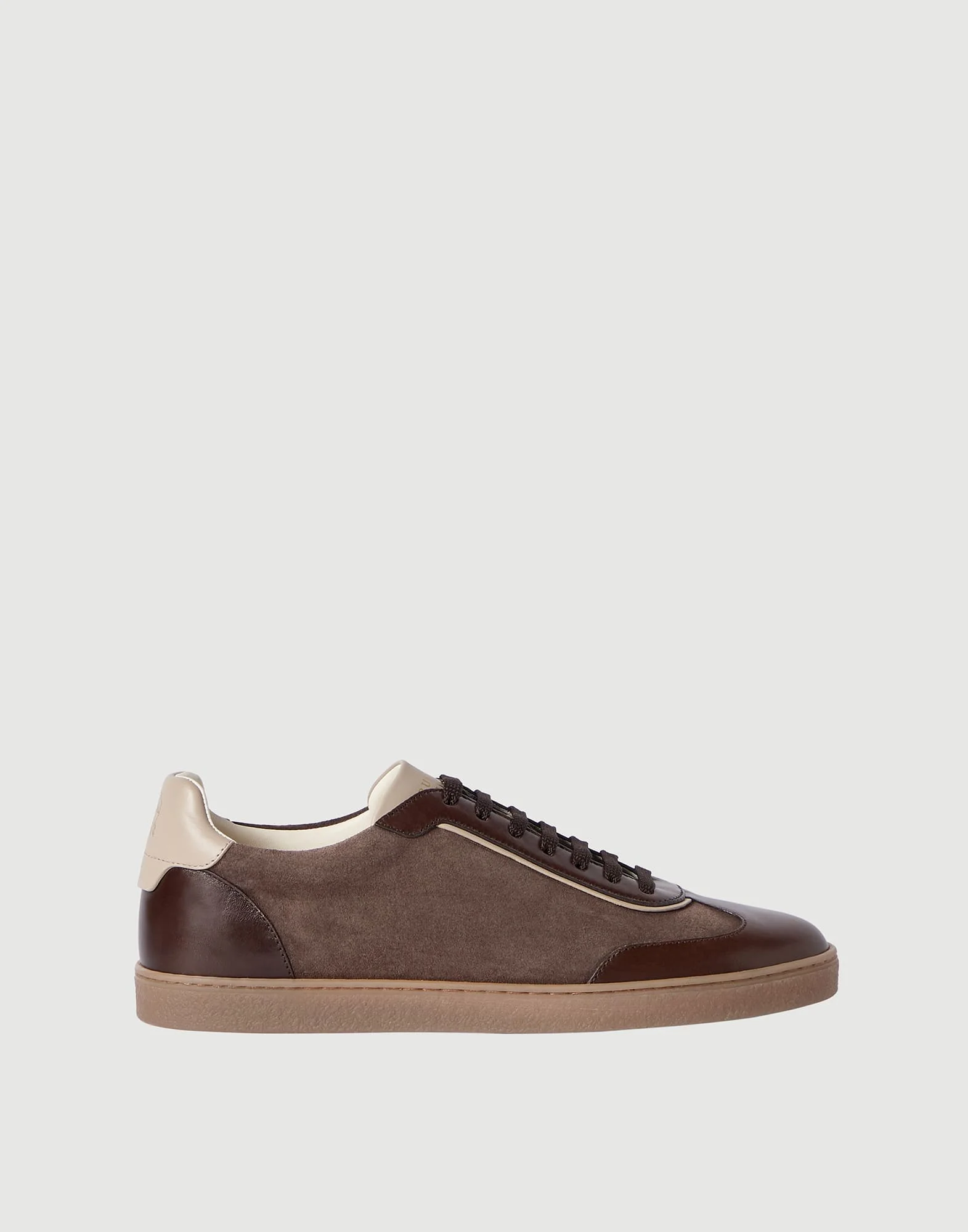 Suede and polished calfskin sneakers - 1