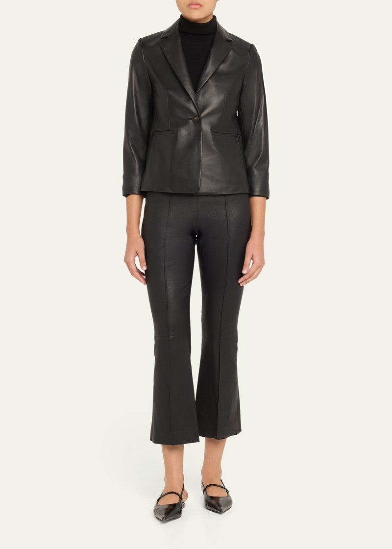 Vince Cropped Flare Leather Pants outlook