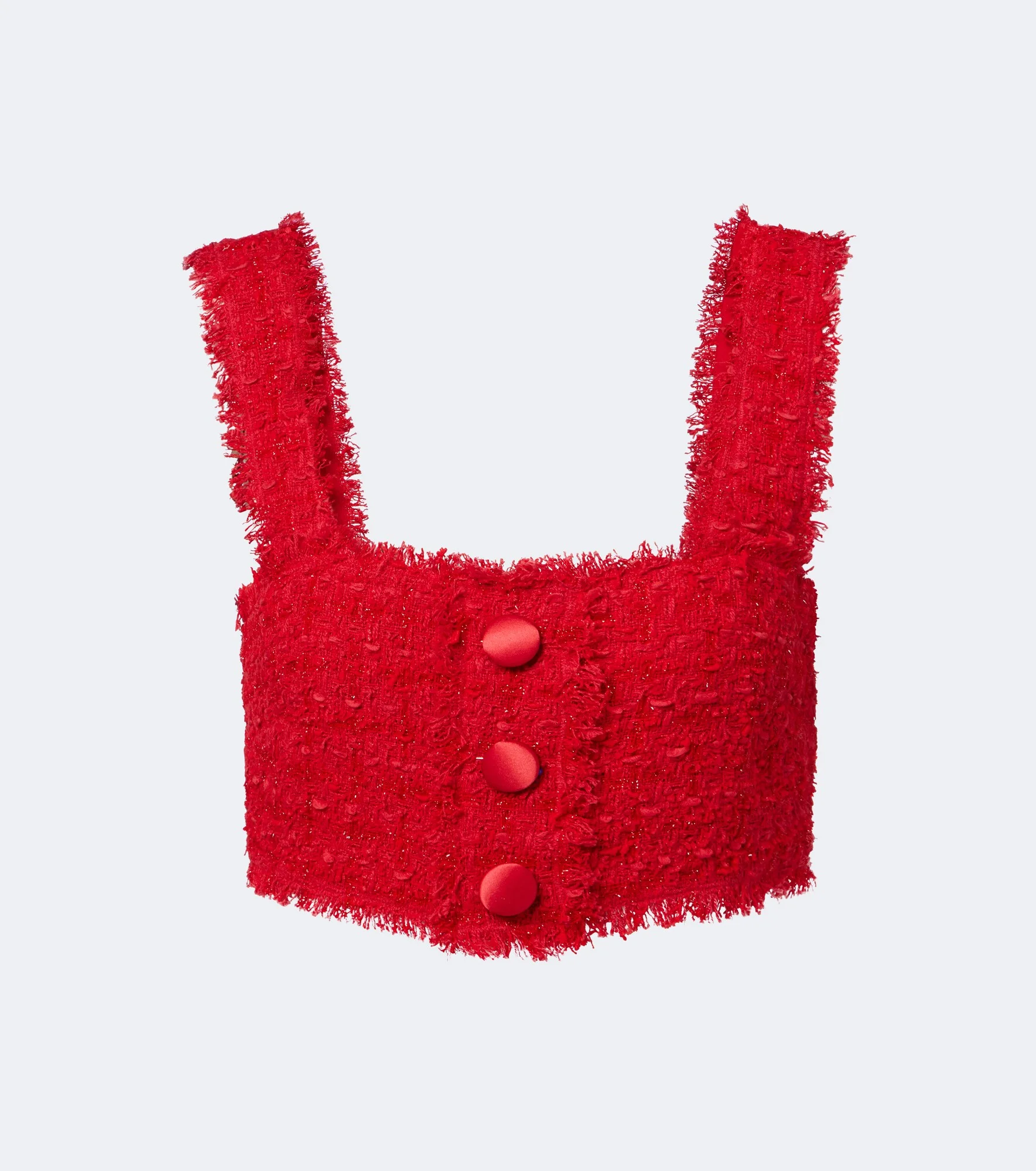 Cotton-blend bouclé crop top - 1