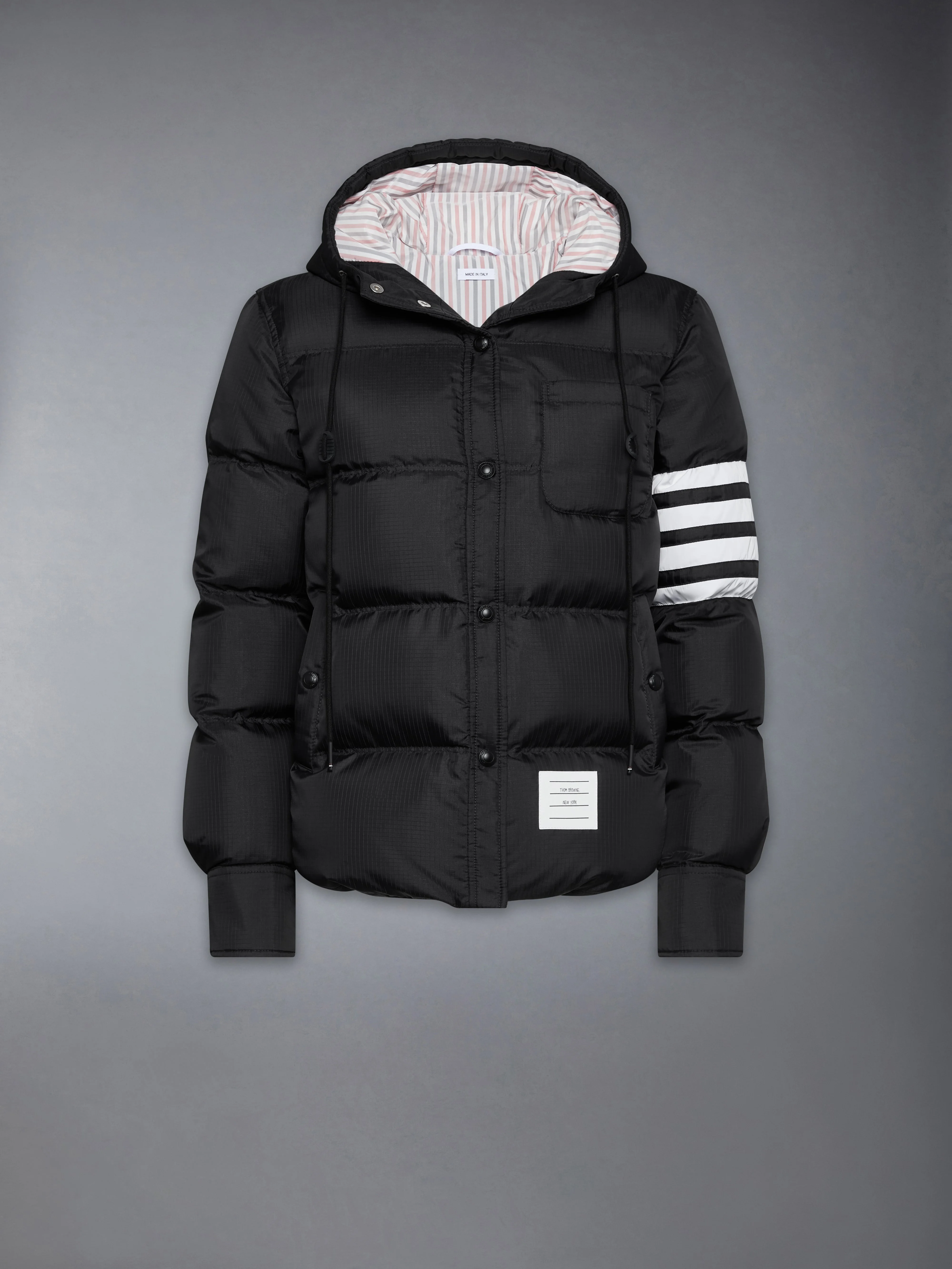 SHINY RIPSTOP LIGHTWEIGHT DOWN FILLED 4-BAR JACKET - 1