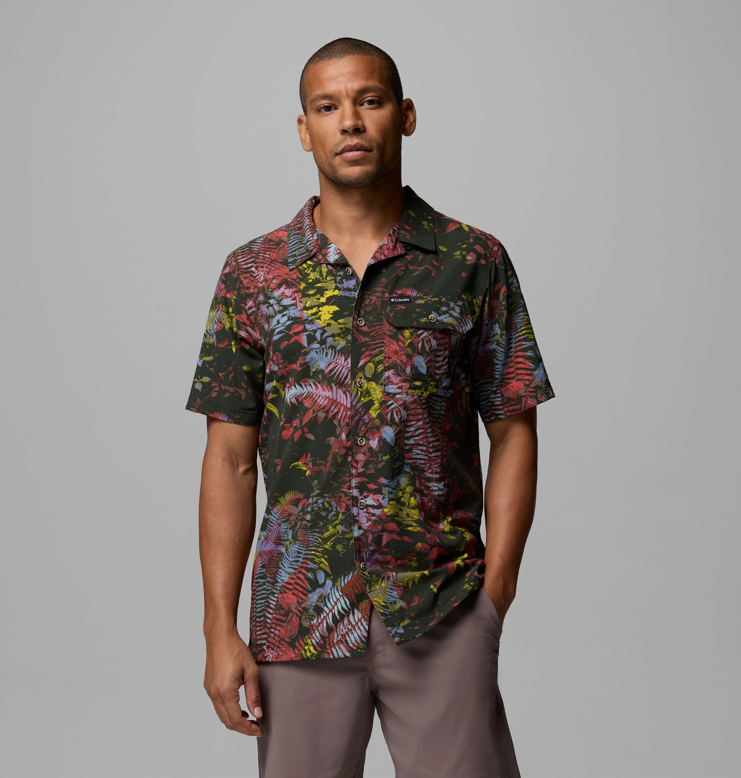 Men's Tech Trail Utility Printed Woven Short Sleeve Shirt - 1