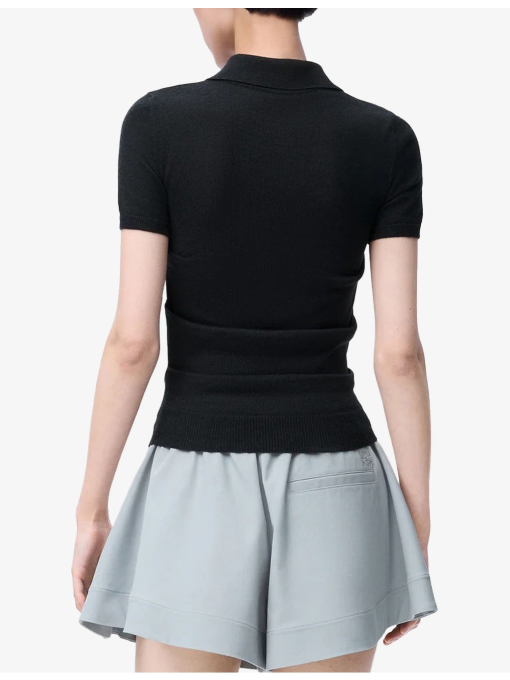 Anagram-Embroidered Slim-Fit Stretch Cashmere and Silk-Blend Polo Shirt - 4