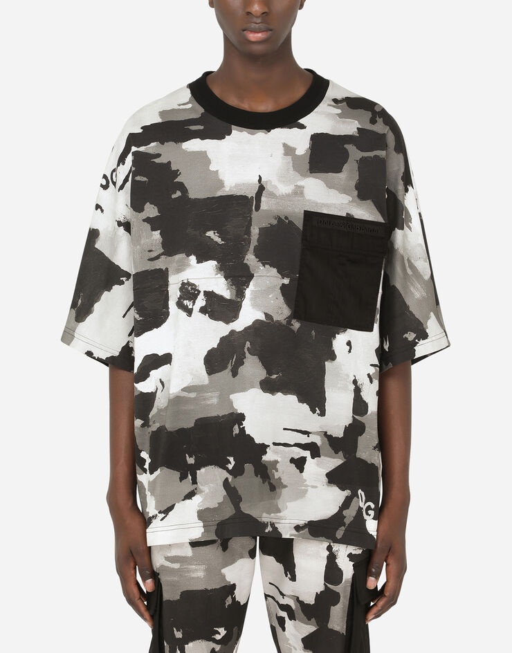 Camouflage-print cotton t-shirt - 1