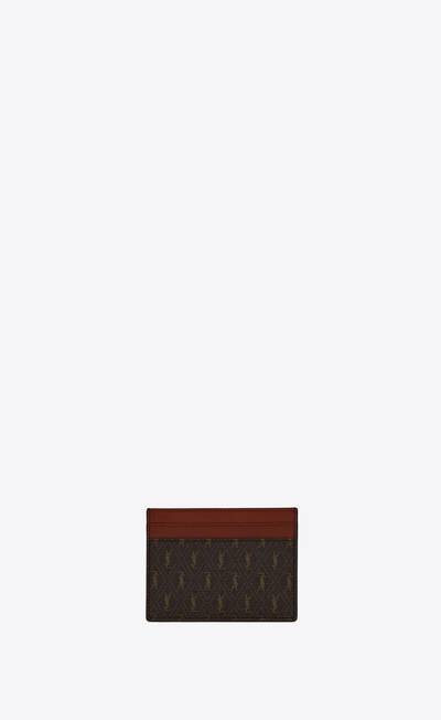 SAINT LAURENT le monogramme card holder in monogram canvas and smooth leather outlook
