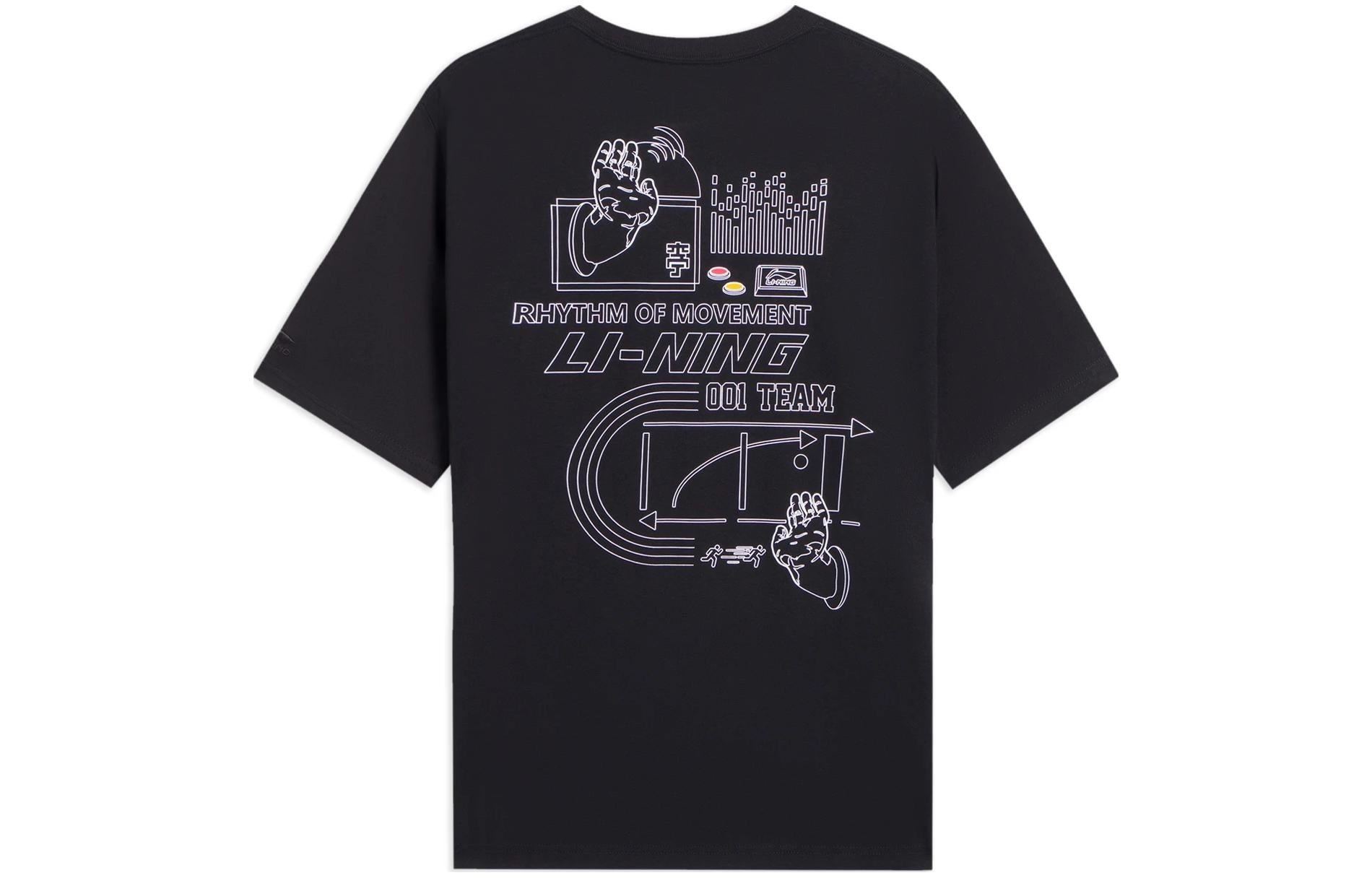 Li-Ning 001 Team Graphic T-shirt 'Black' AHSS899-3 - 2