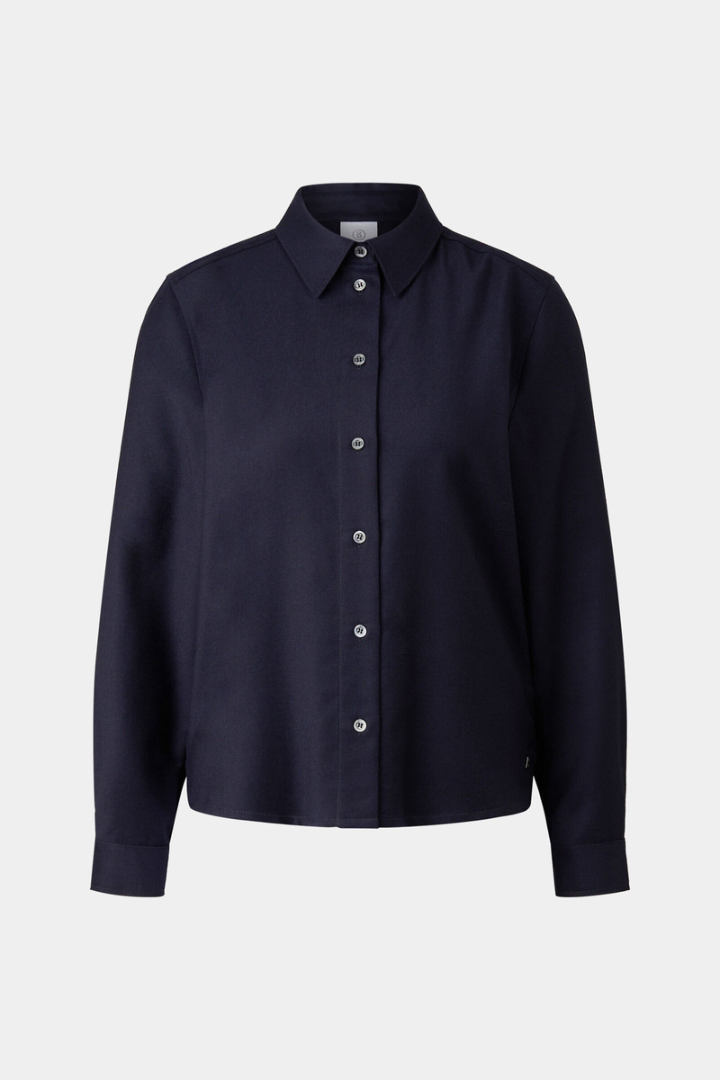 Edina flannel blouse in Navy blue 1