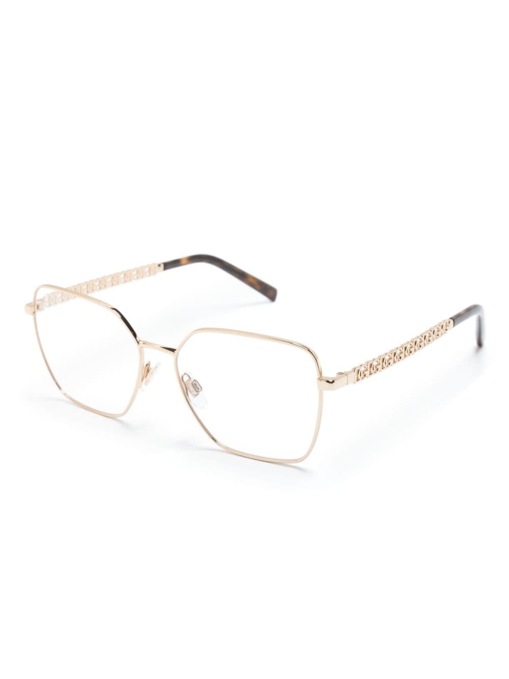 tortoiseshell-effect square-frame glasses - 2