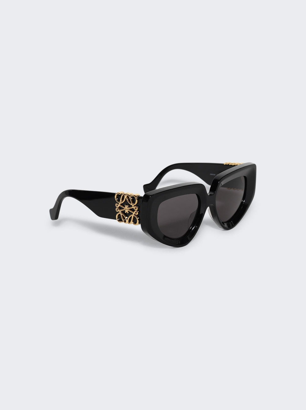 Anagram Sunglasses Shiny Black And Smoke - 2