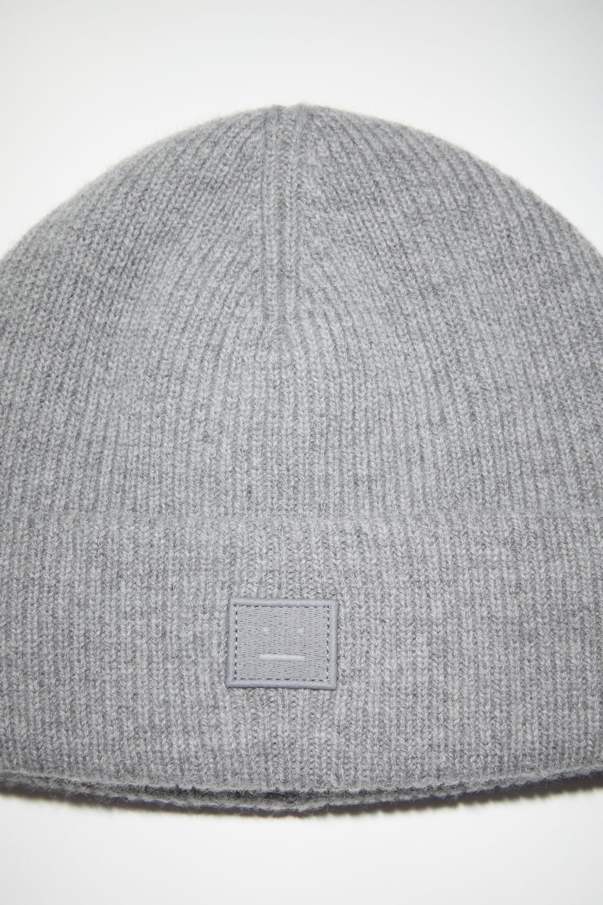 Ribbed knit beanie hat - Grey Melange - 4