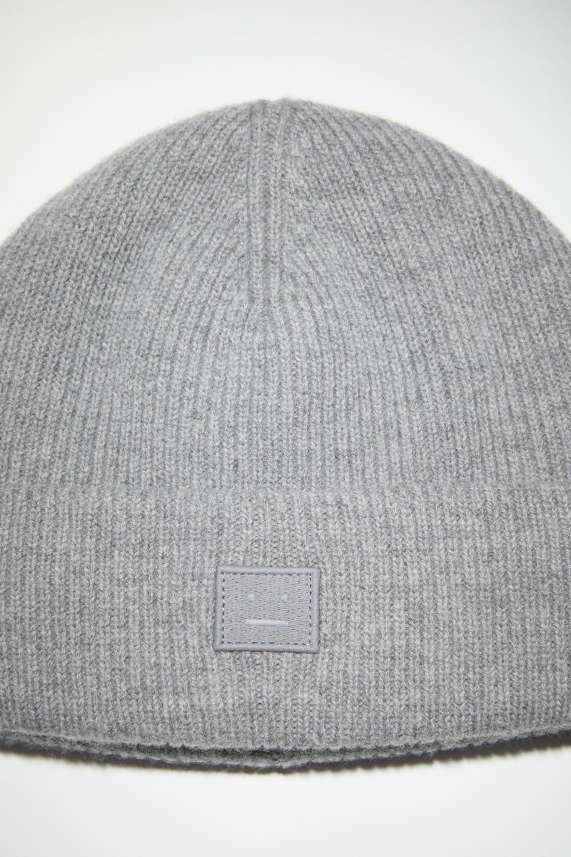Ribbed knit beanie hat - Grey Melange 4