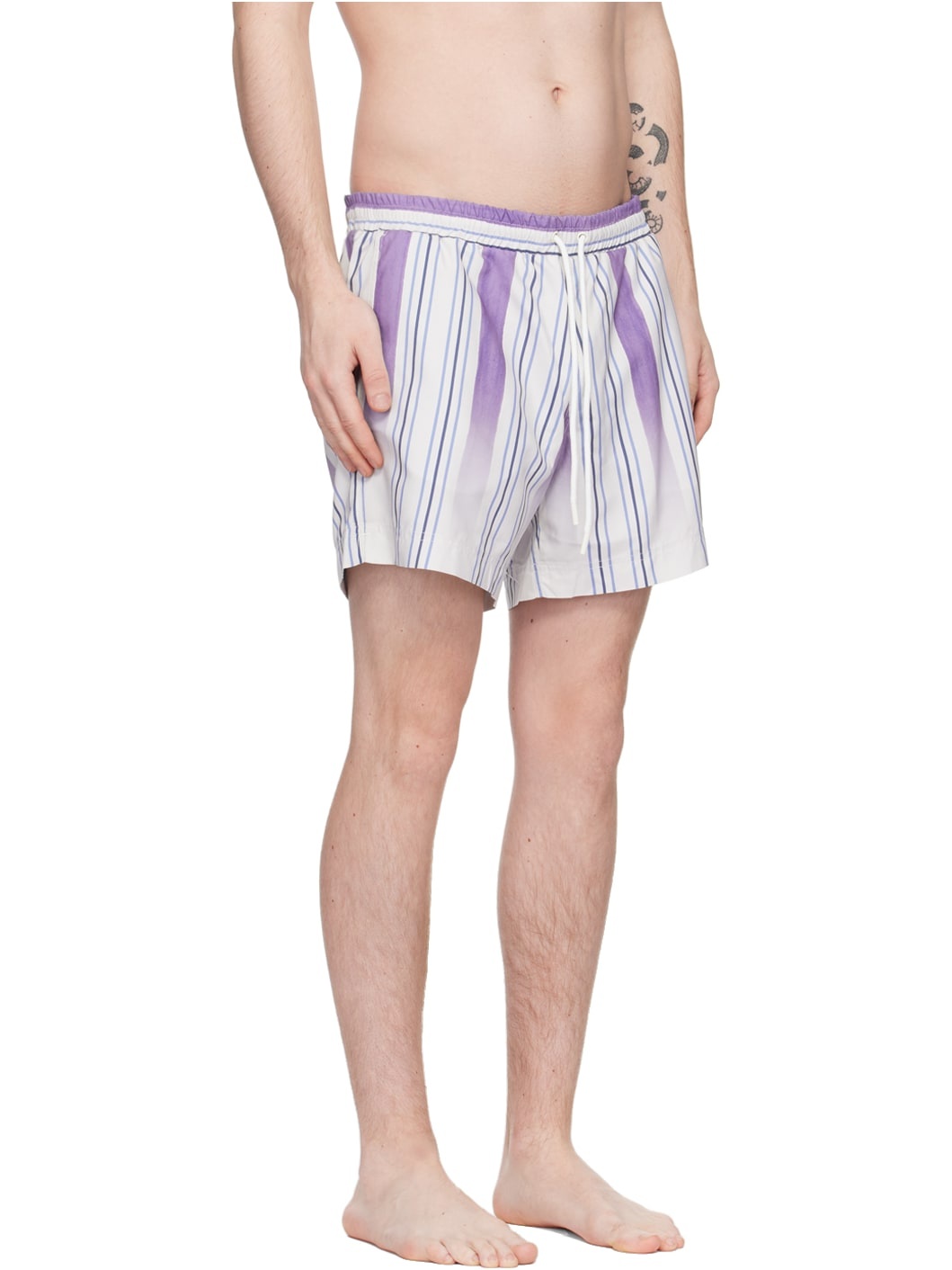 Purple Striped Swim Suit - 2