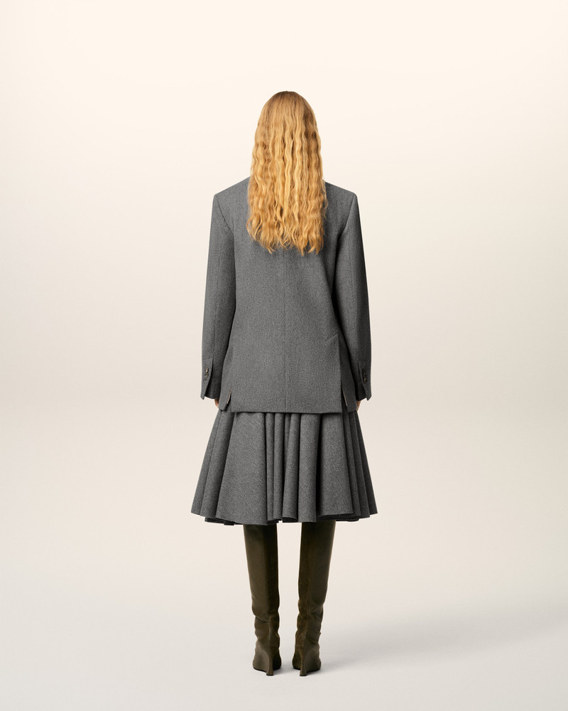 GREY WOOL LOOSE SINGLE BREASTED JACKET 5