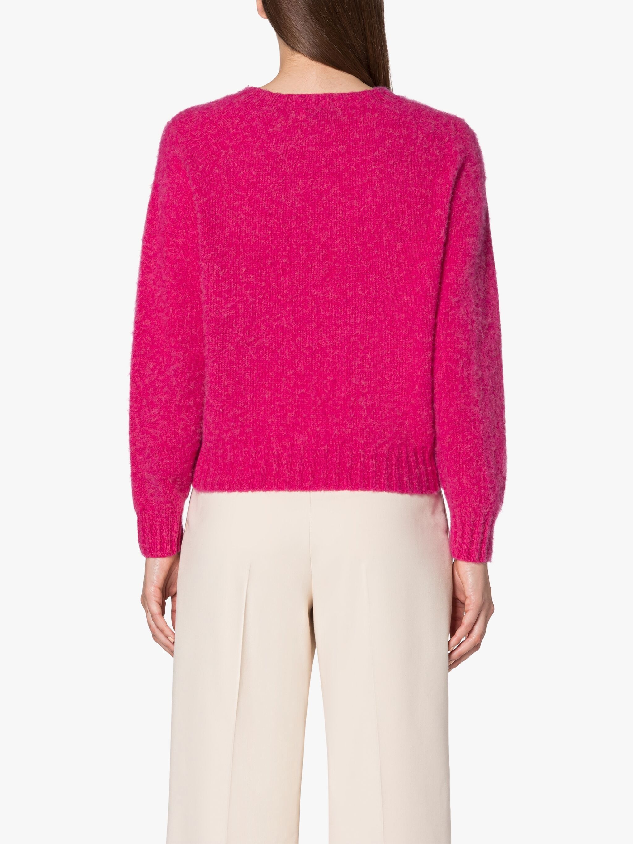 KENNEDI FUCHSIA WOOL CREWNECK SWEATER - 4