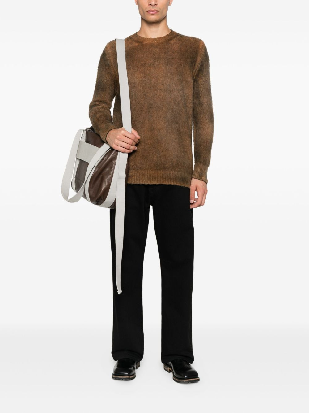 brushed crew-neck sweater - 2