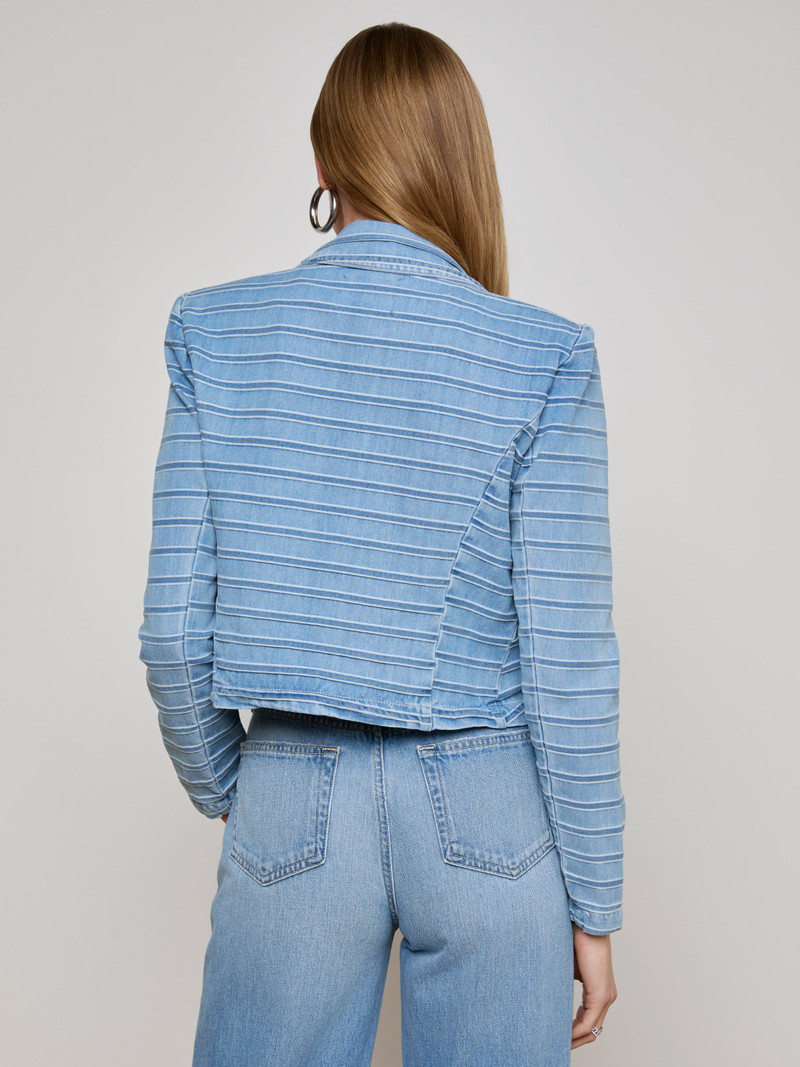 Dolly Striped Denim Blazer 4
