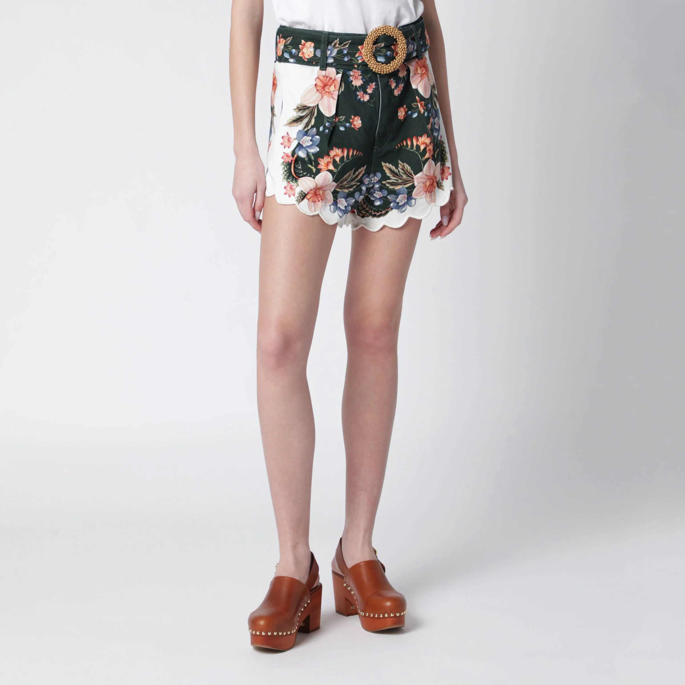 Green Berry Garden twill shorts - 1