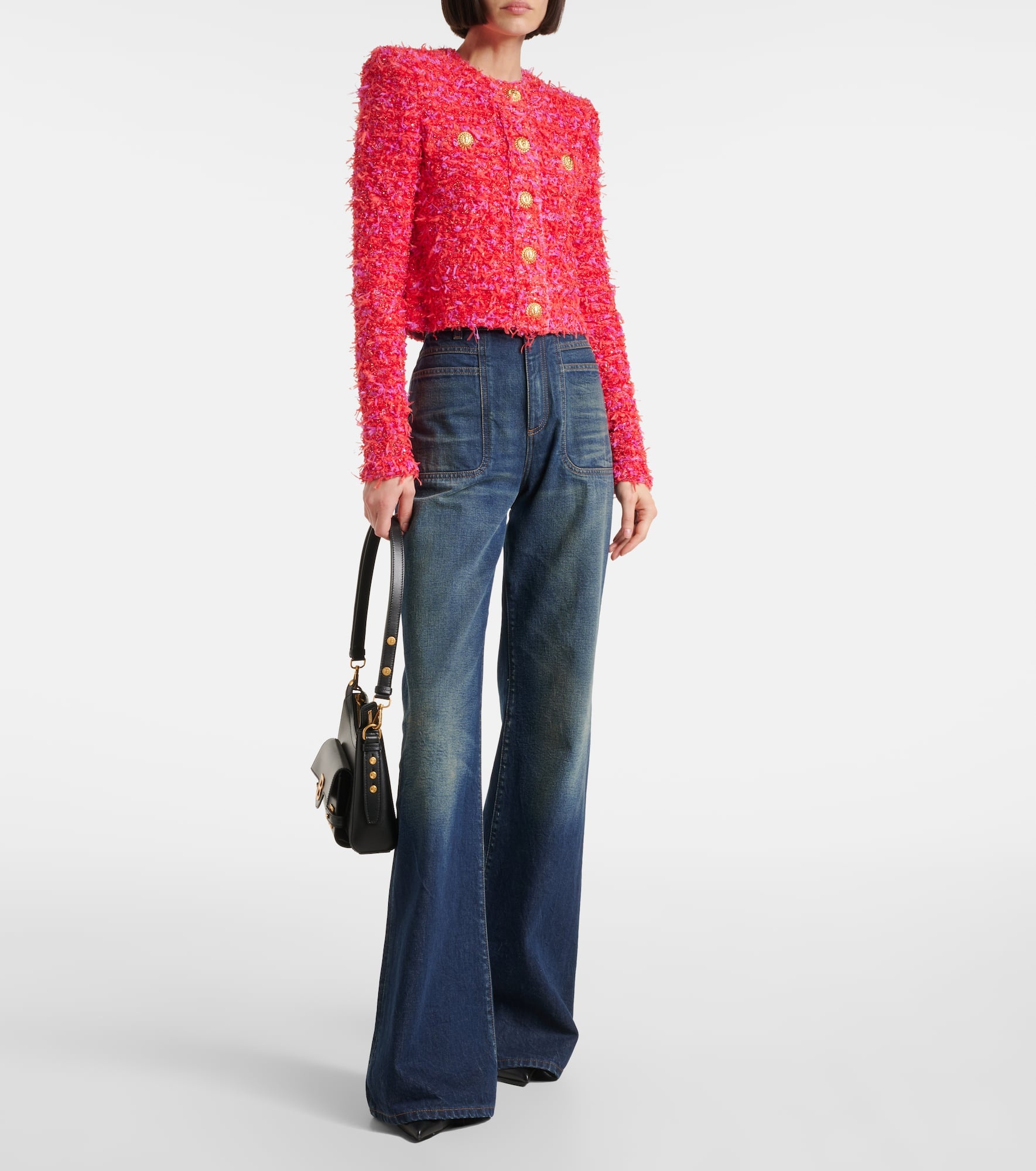 Sequined cropped tweed jacket - 2
