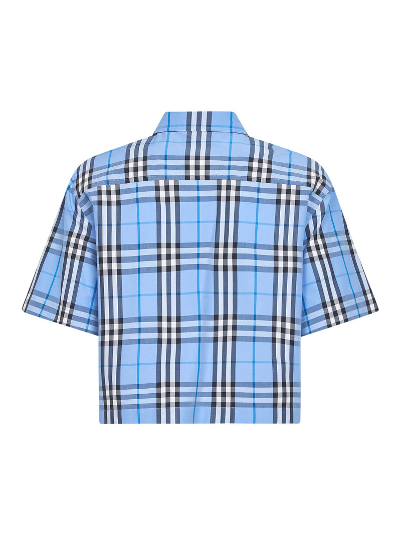 Burberry Light blue Check cotton cropped shirt outlook