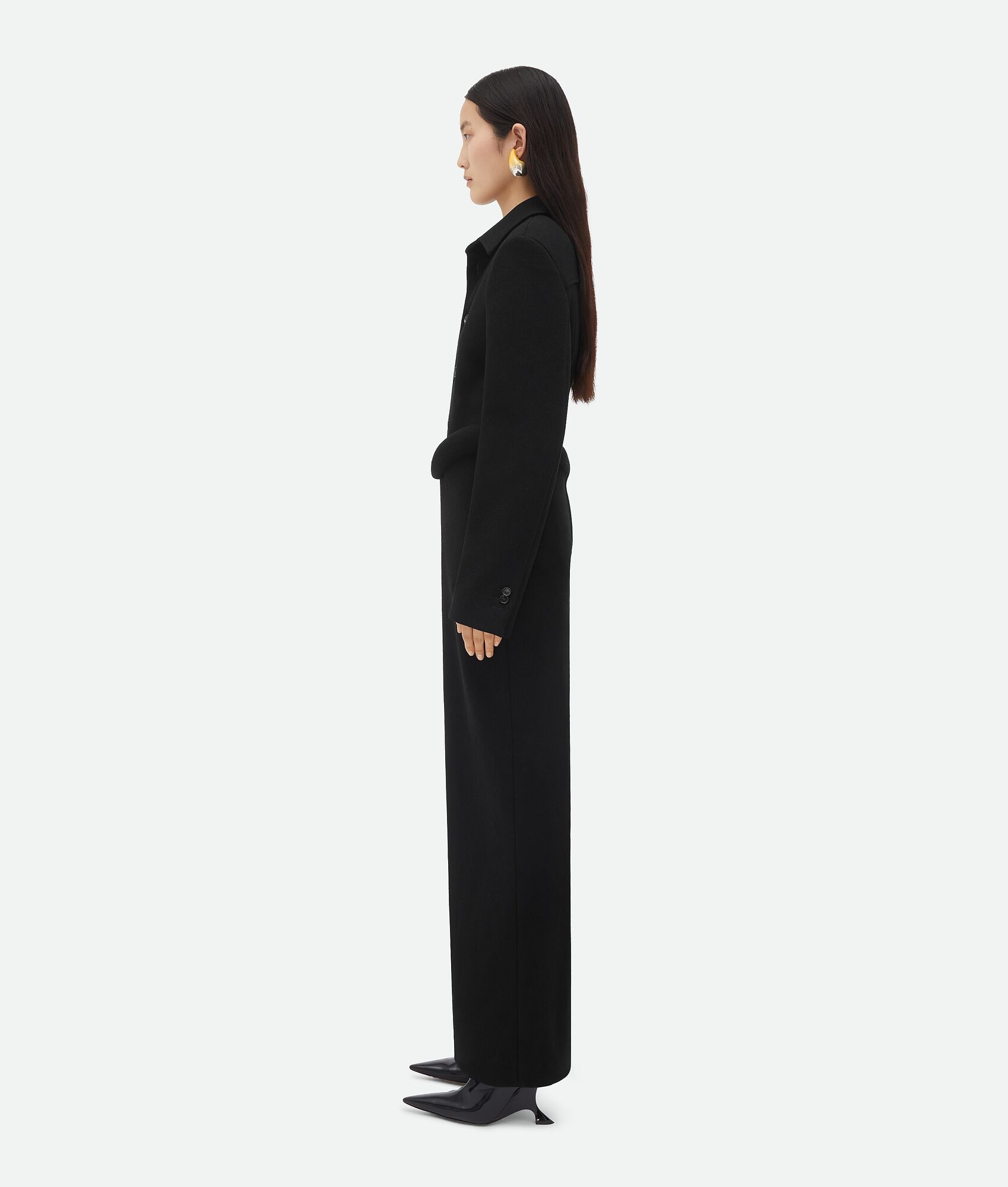 Compact Viscose Long Skirt With Padded Hip Construction - 2