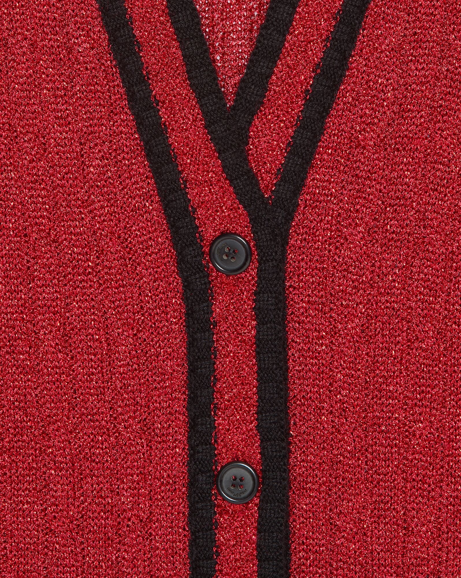 long knit college cardigan in braided lurex - 6