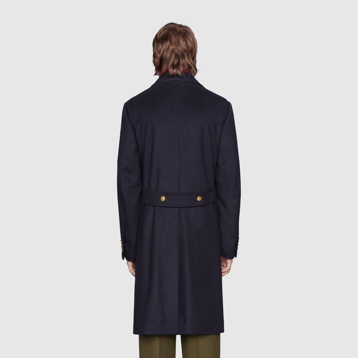 Eco cashmere coat with Gucci label - 4