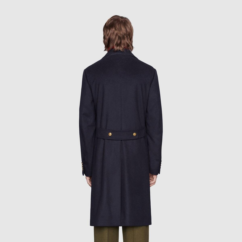 Eco cashmere coat with Gucci label 4