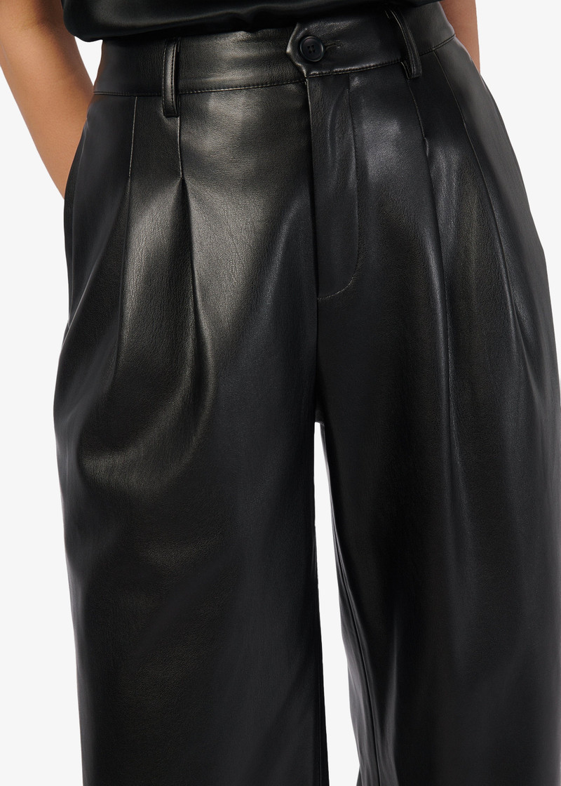 ANDORRA HIGH RISE VEGAN LEATHER PANT BLACK 3