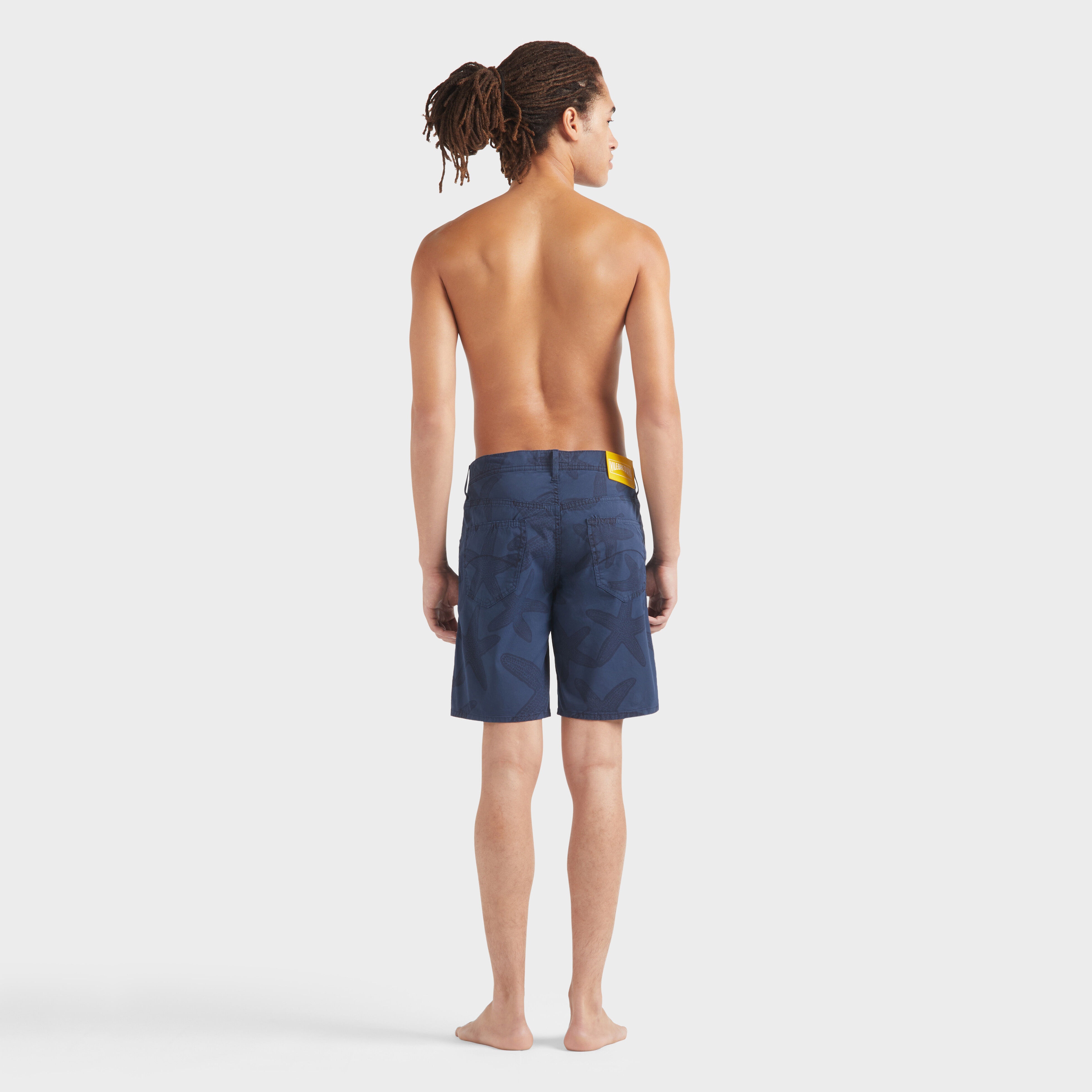Men Bermuda Shorts Starfish Darkening Printed Gabardine - 4